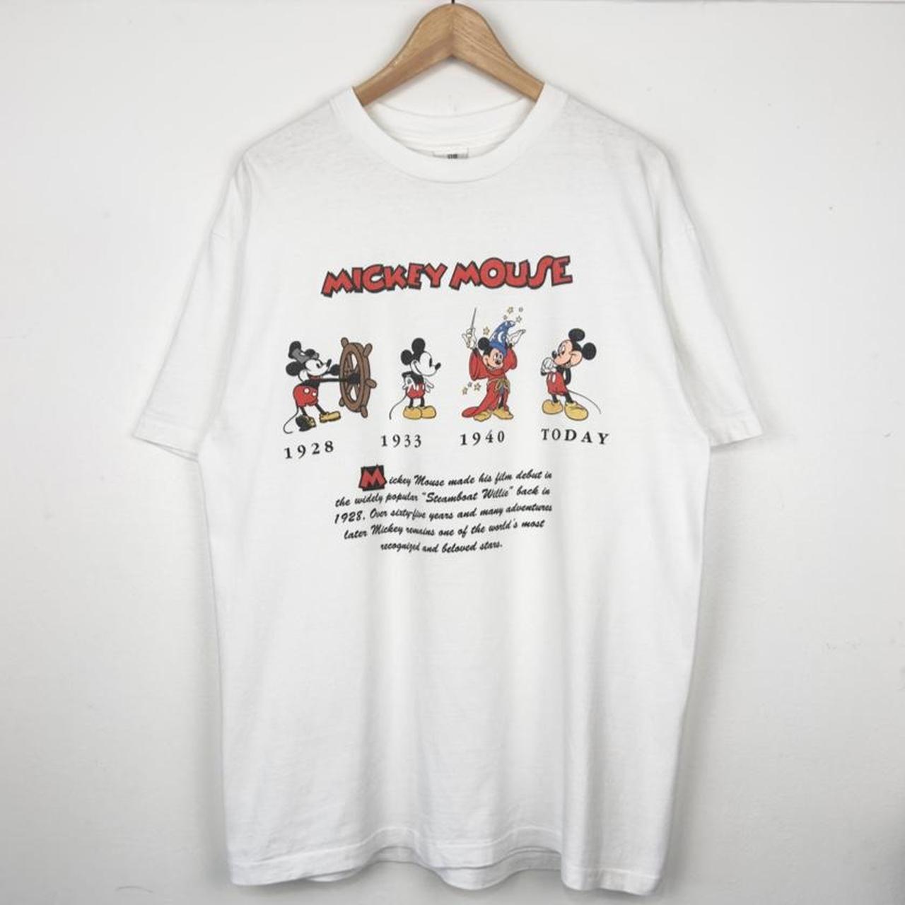 Vintage 90s Mickey Mouse Through The Years Disney White T Shirt (L)