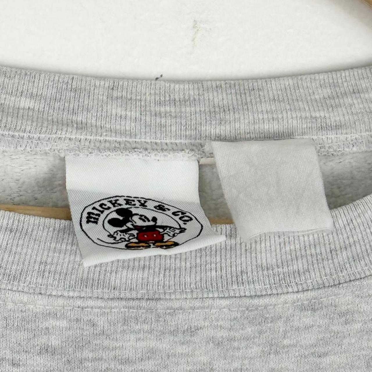 Vintage 90s Mickey Mouse Embroidered Spell Out Grey Sweatshirt (Boxy Fit, See Measurements)