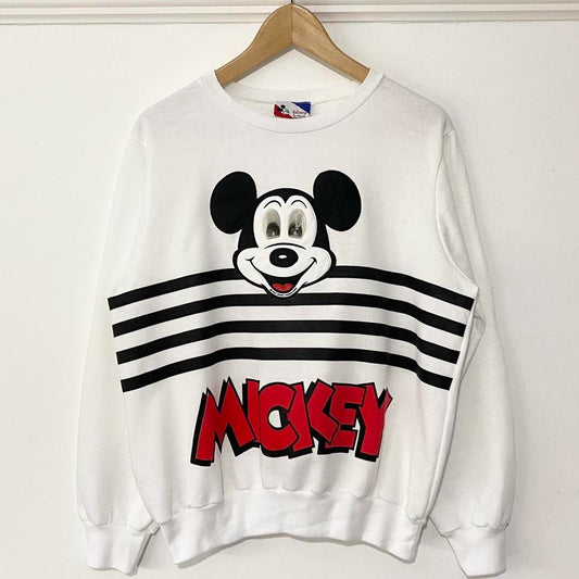 Vintage Mickey Mouse Eyes 80s Sweatshirt (Petite M)