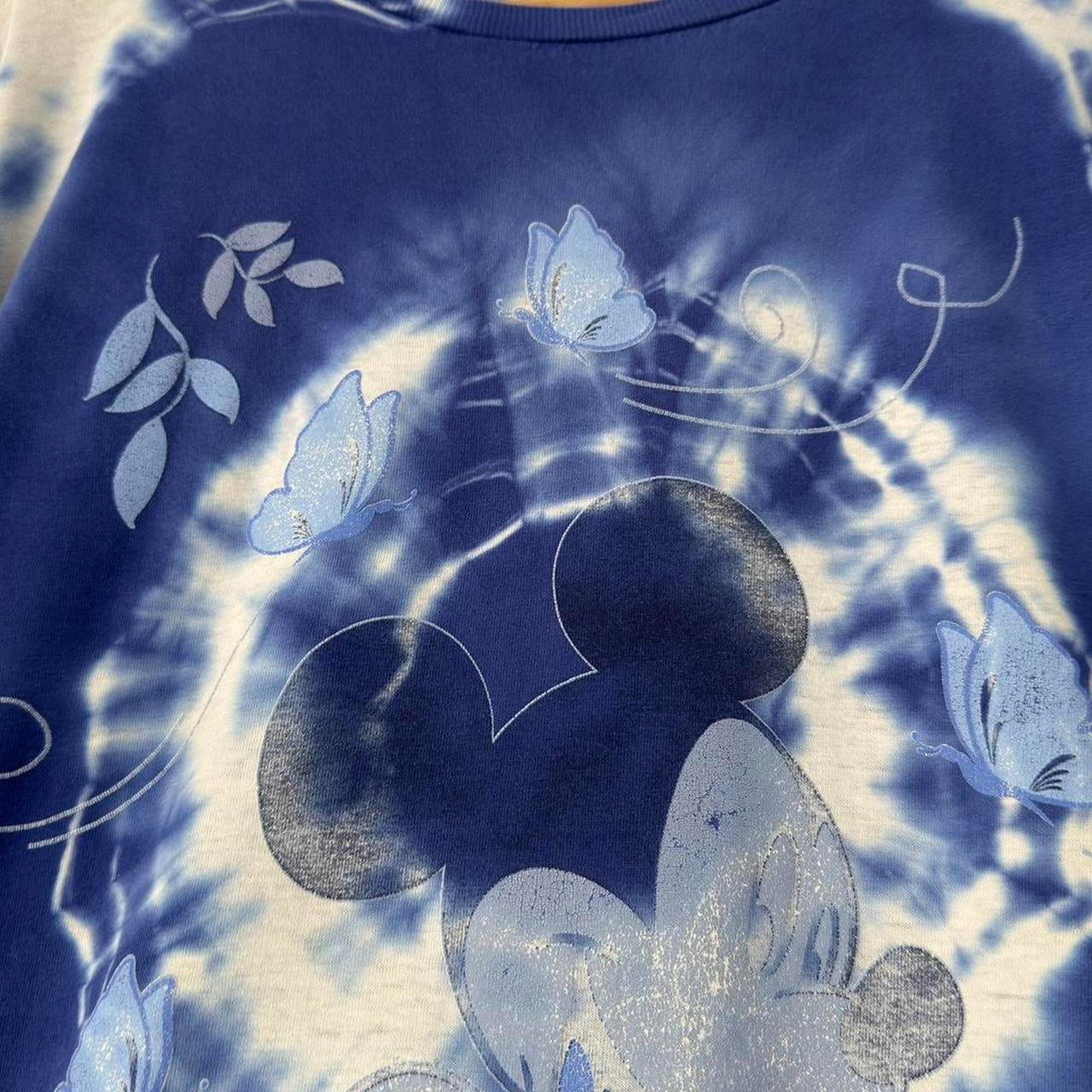 Vintage Tie Dye Mickey, Leaves & Butterflies 90s T Shirt (Women's 1X)