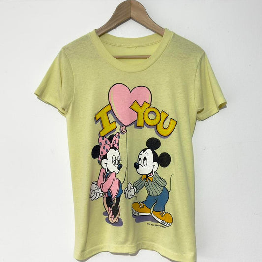 Vintage Mickey & Minnie I Love You Balloon 90s T Shirt (XS/S)