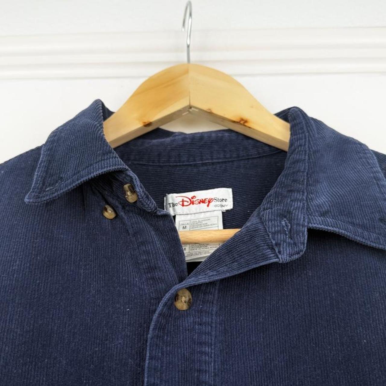 Vintage 00s Winnie The Pooh Corduroy Navy Button Up Shirt (M)