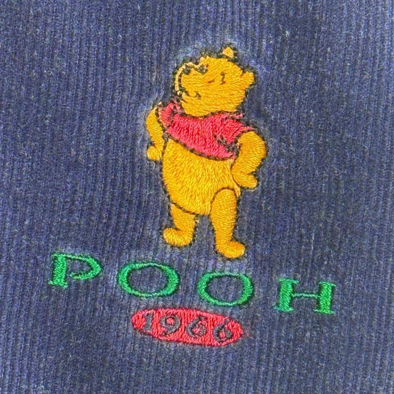 Vintage 00s Winnie The Pooh Corduroy Navy Button Up Shirt (M)