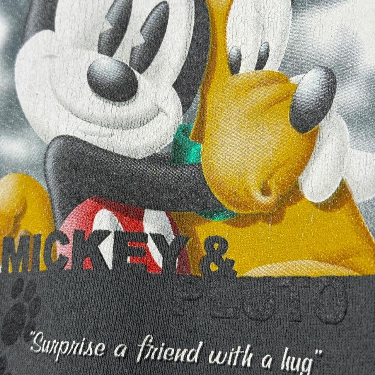 Vintage 00s Pluto & Mickey Mouse Disney Store Grey Sweatshirt (M)