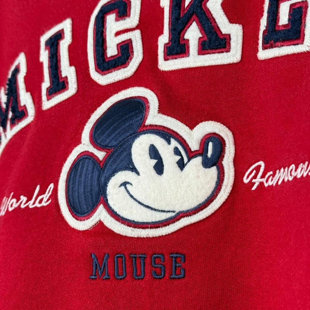 Vintage 00s Disneyland Mickey Spell Out Embroidered Red Sweatshirt (XL)