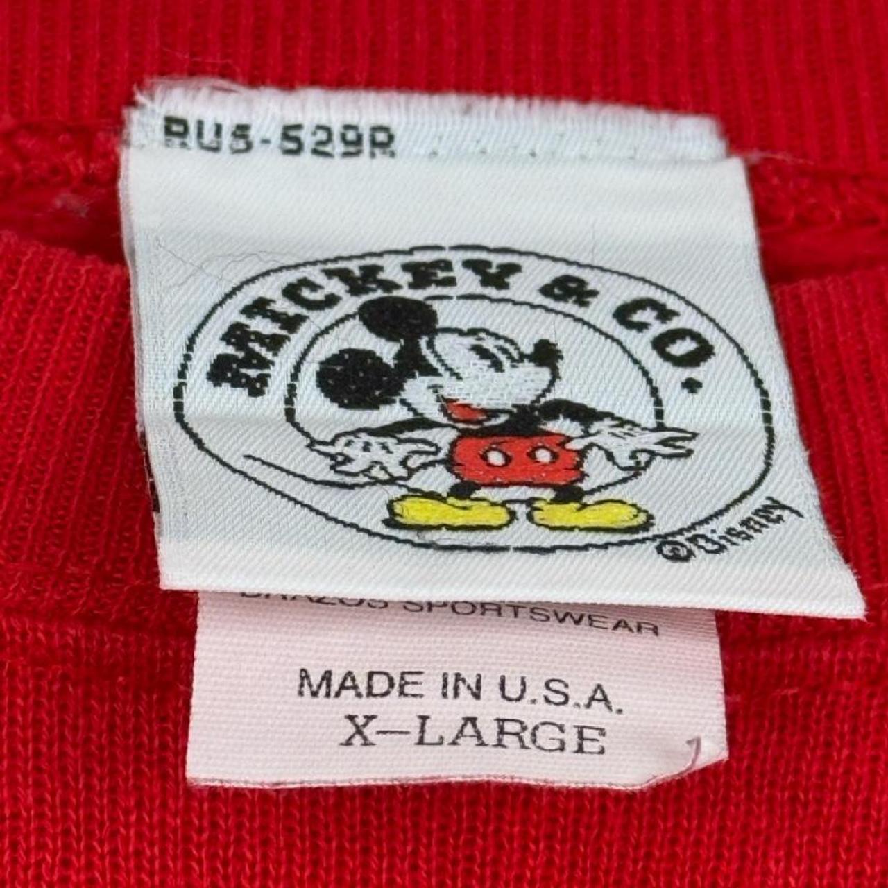 Vintage 90s Mickey Mouse Outline Embroidered Red Sweatshirt (XL)