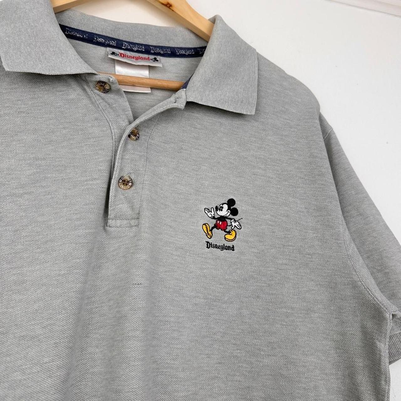 Vintage 00s Disneyland Mickey Grey Polo Shirt (S)
