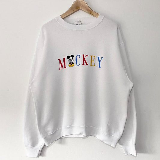 Vintage Mickey Embroidered 90s Sweatshirt (L)