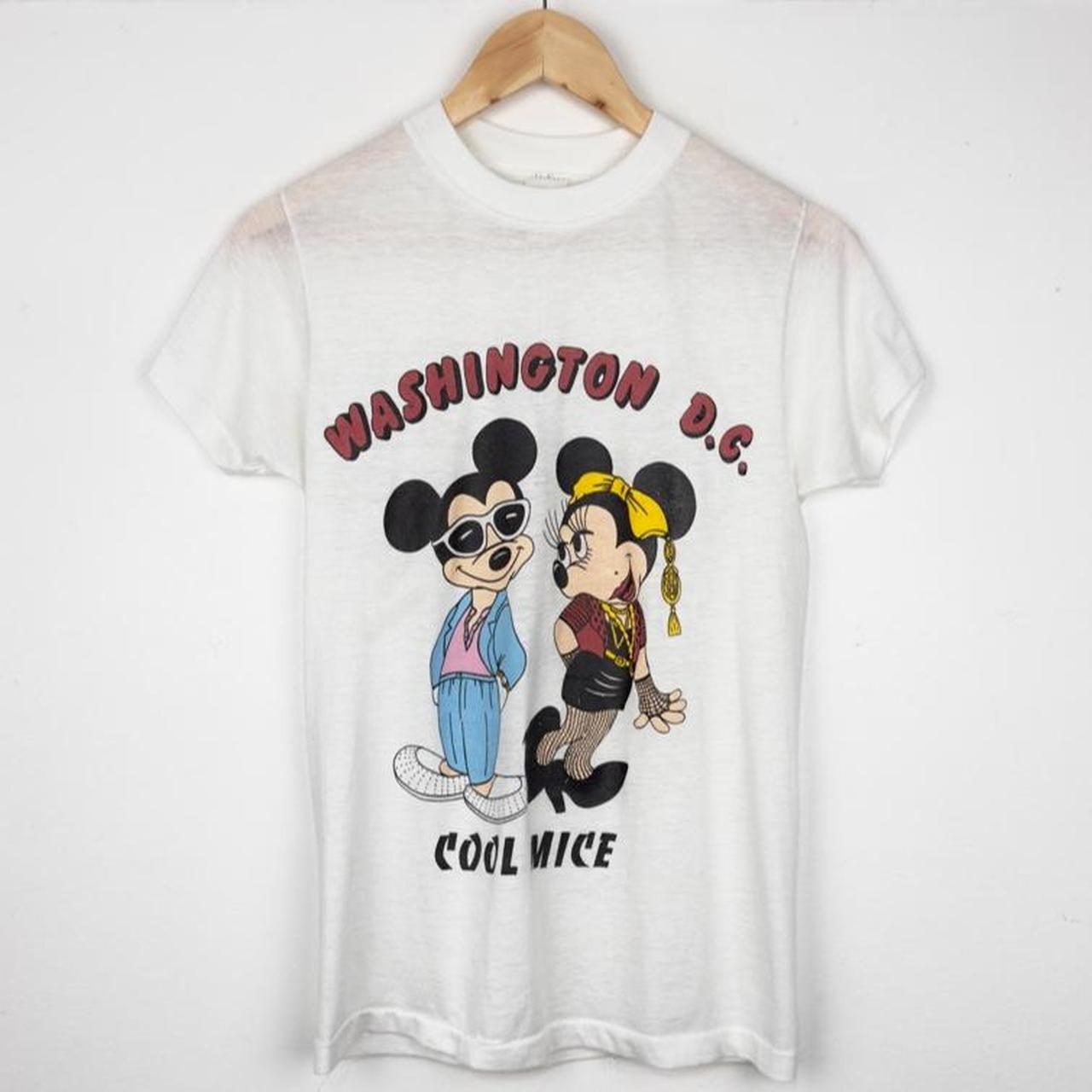 Vintage 80s Mickey & Minnie Mouse Washington D.C. White T Shirt (XS)
