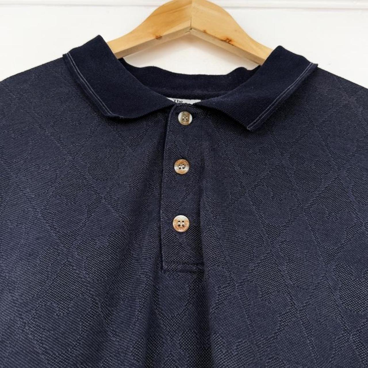 Vintage 00s Mickey Mouse Pattern Navy Polo Shirt (XXL)