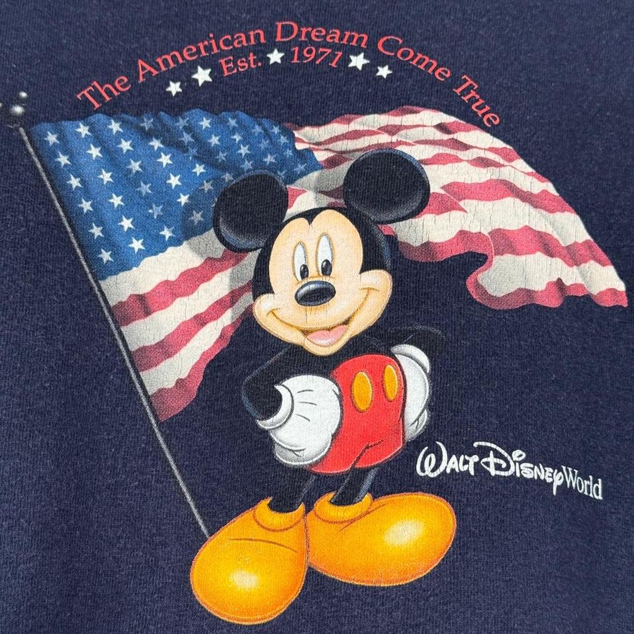 Vintage 00s Walt Disney World Mickey Mouse American Tradition Navy T Shirt (L)