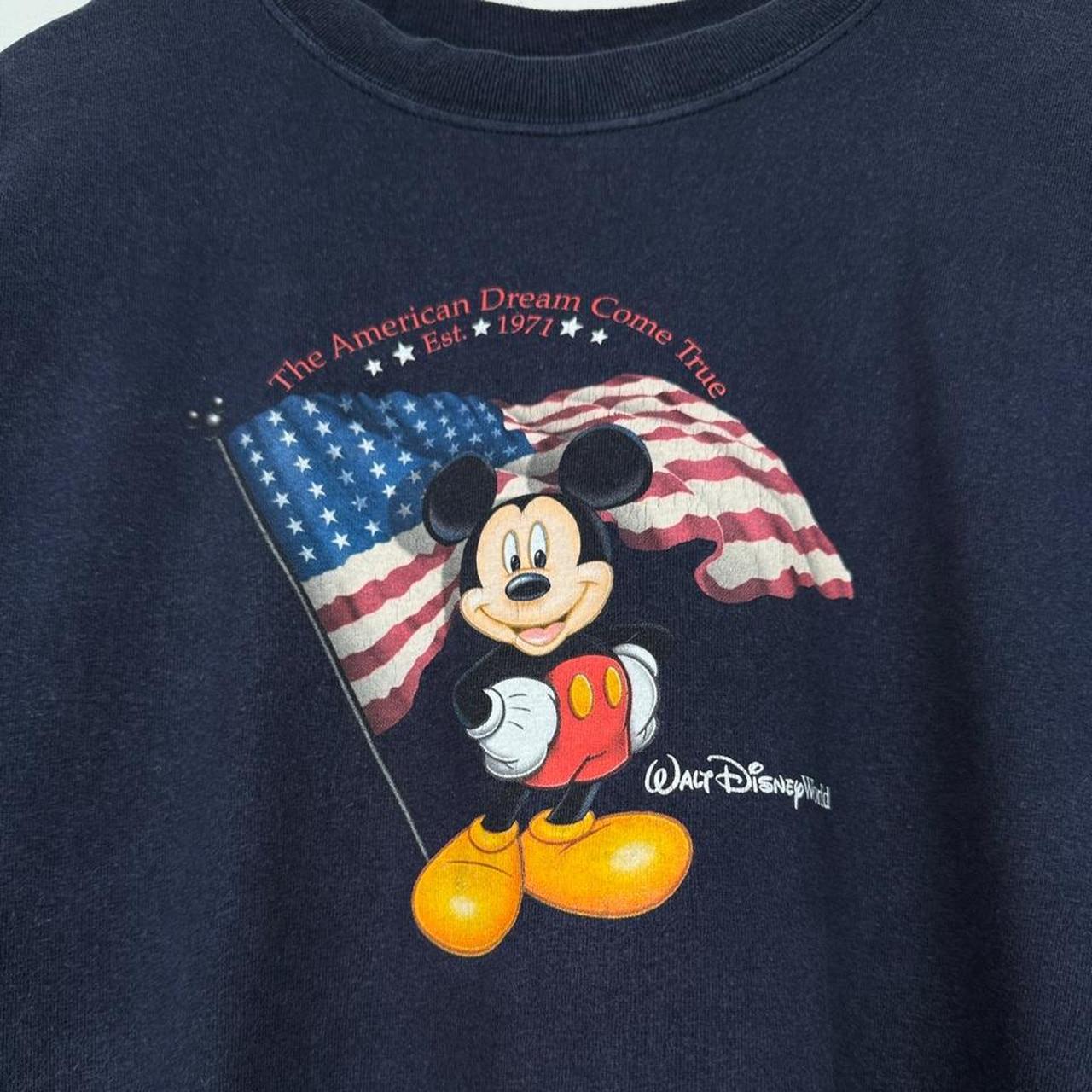 Vintage 00s Walt Disney World Mickey Mouse American Tradition Navy T Shirt (L)