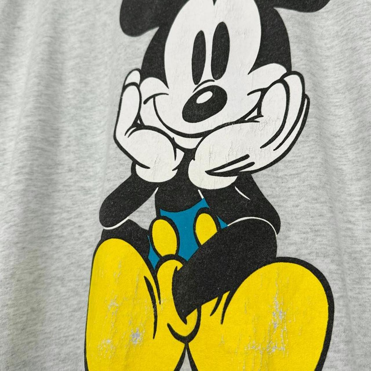 Vintage 90s Sitting Mickey Mouse Grey T Shirt (XL)