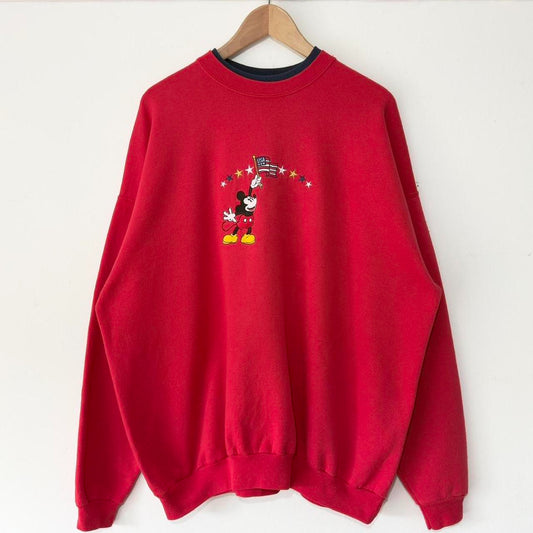 Mickey Mouse USA Embroidered 00s Sweatshirt (XL)