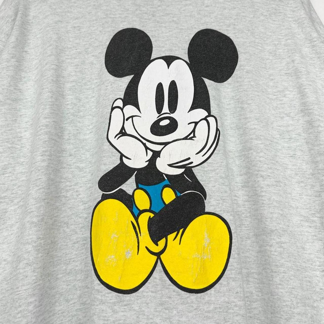 Vintage 90s Sitting Mickey Mouse Grey T Shirt (XL)