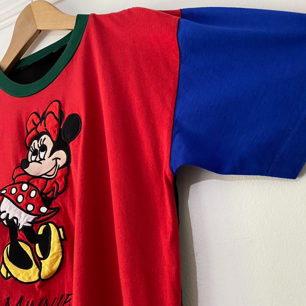 Vintage Minnie Mouse Colour Block 90s T Shirt (M)