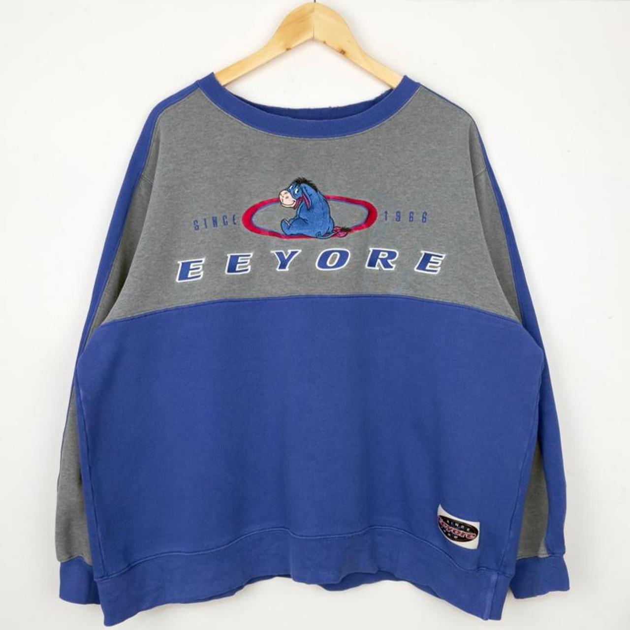 Vintage 00s Eeyore Spell Out DIsney Store Distressed Sweatshirt (XL)