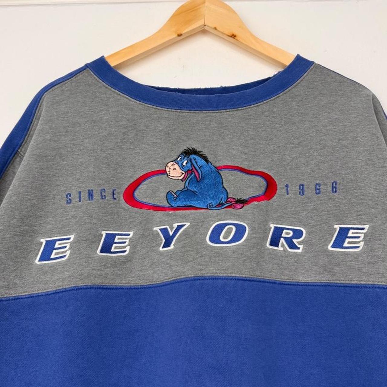 Vintage 00s Eeyore Spell Out DIsney Store Distressed Sweatshirt (XL)
