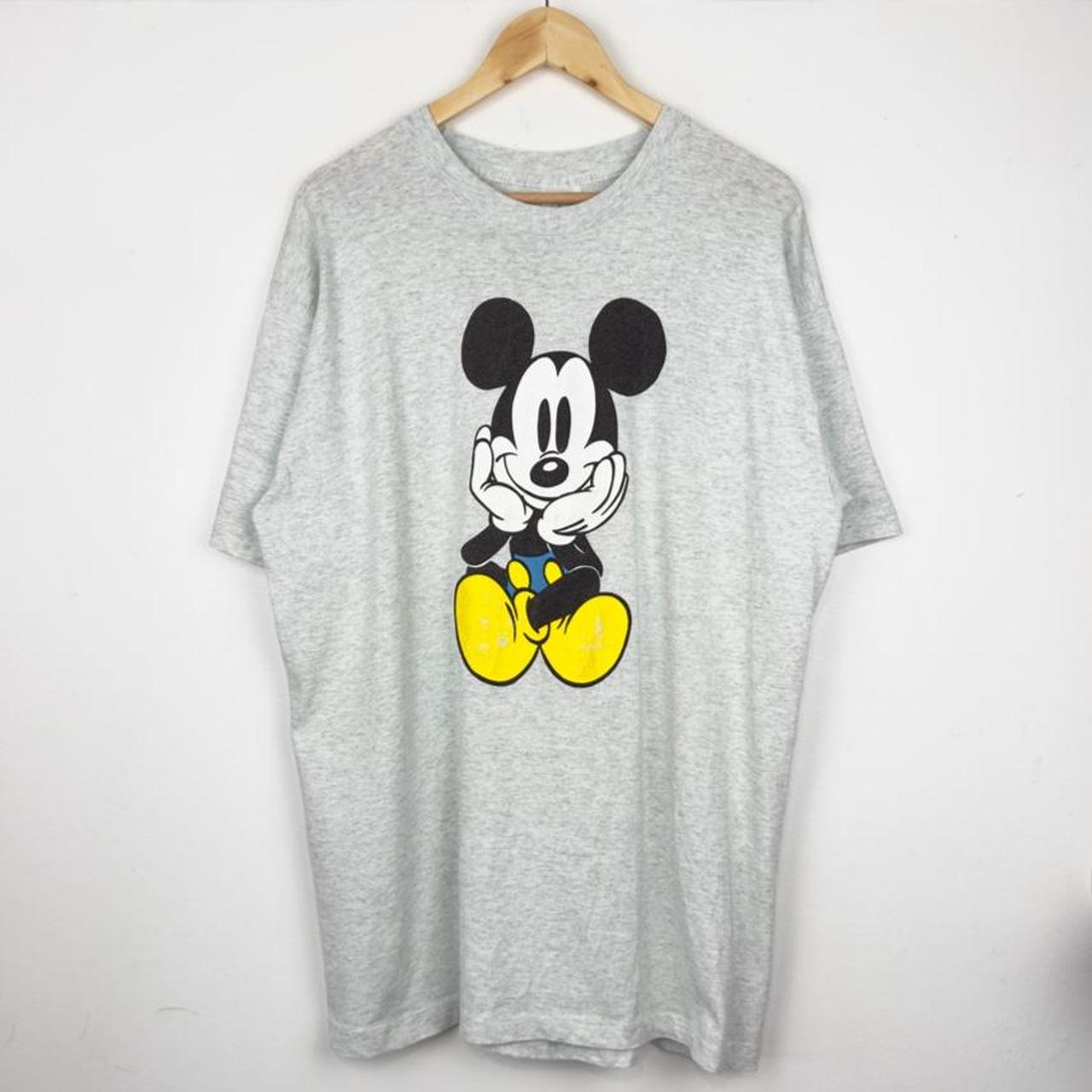 Vintage 90s Sitting Mickey Mouse Grey T Shirt (XL)