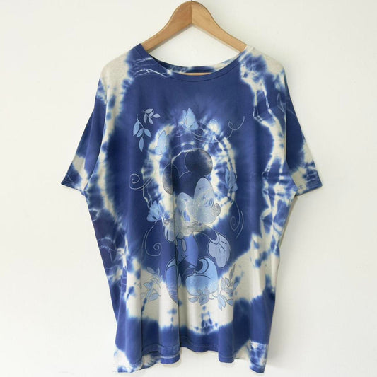 Vintage Tie Dye Mickey, Leaves & Butterflies 90s T Shirt (Women's 1X)