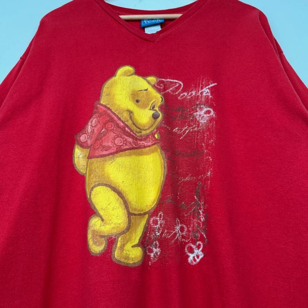 Vintage 90s Winnie The Pooh Red V Neck (XL)