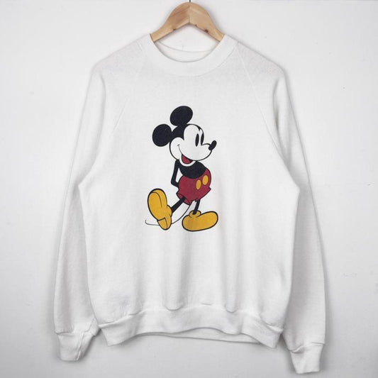 Vintage 80s Mickey Mouse Classic White Sweatshirt (M)