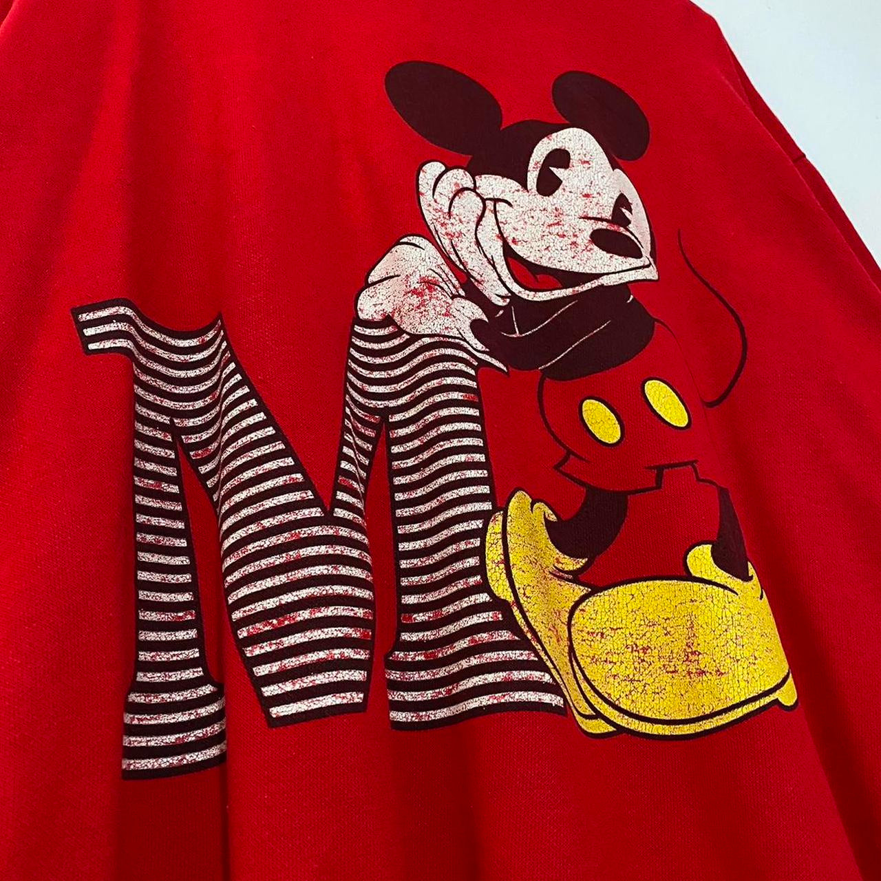 Vintage Mickey Mouse Striped M Sweatshirt (L)