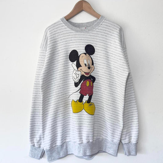 Vintage Mickey Striped 90s Sweatshirt (L)