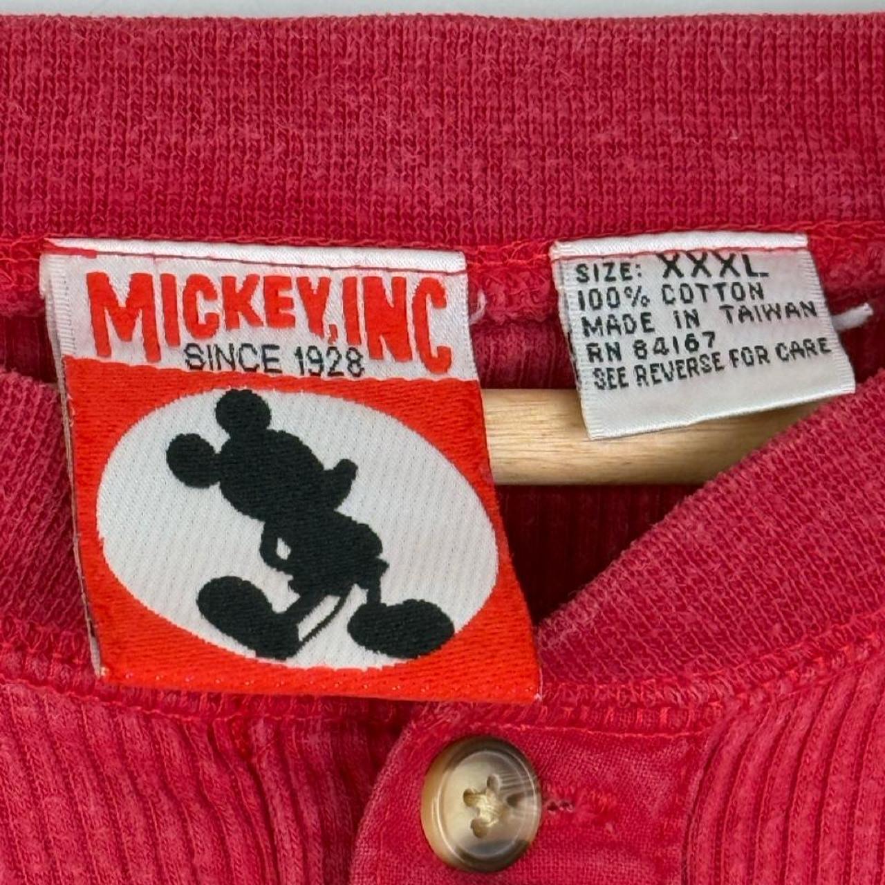 Vintage 90s Mickey Mouse Embroidered Button T Shirt (XXXL)