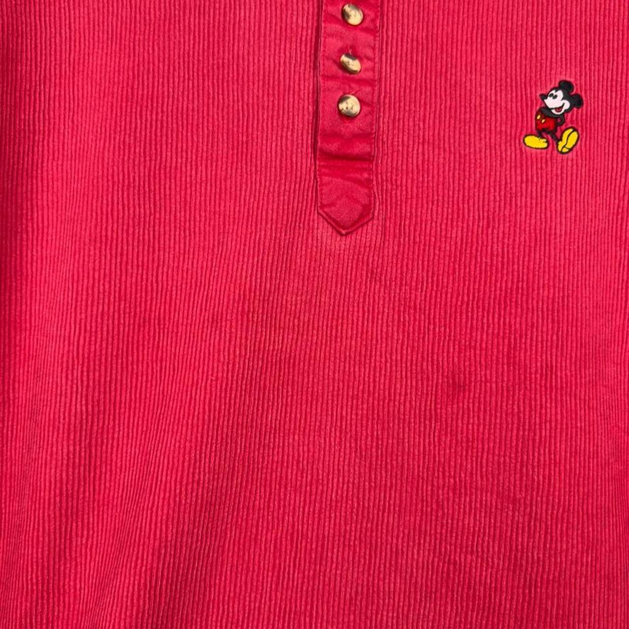 Vintage 90s Mickey Mouse Embroidered Button T Shirt (XXXL)