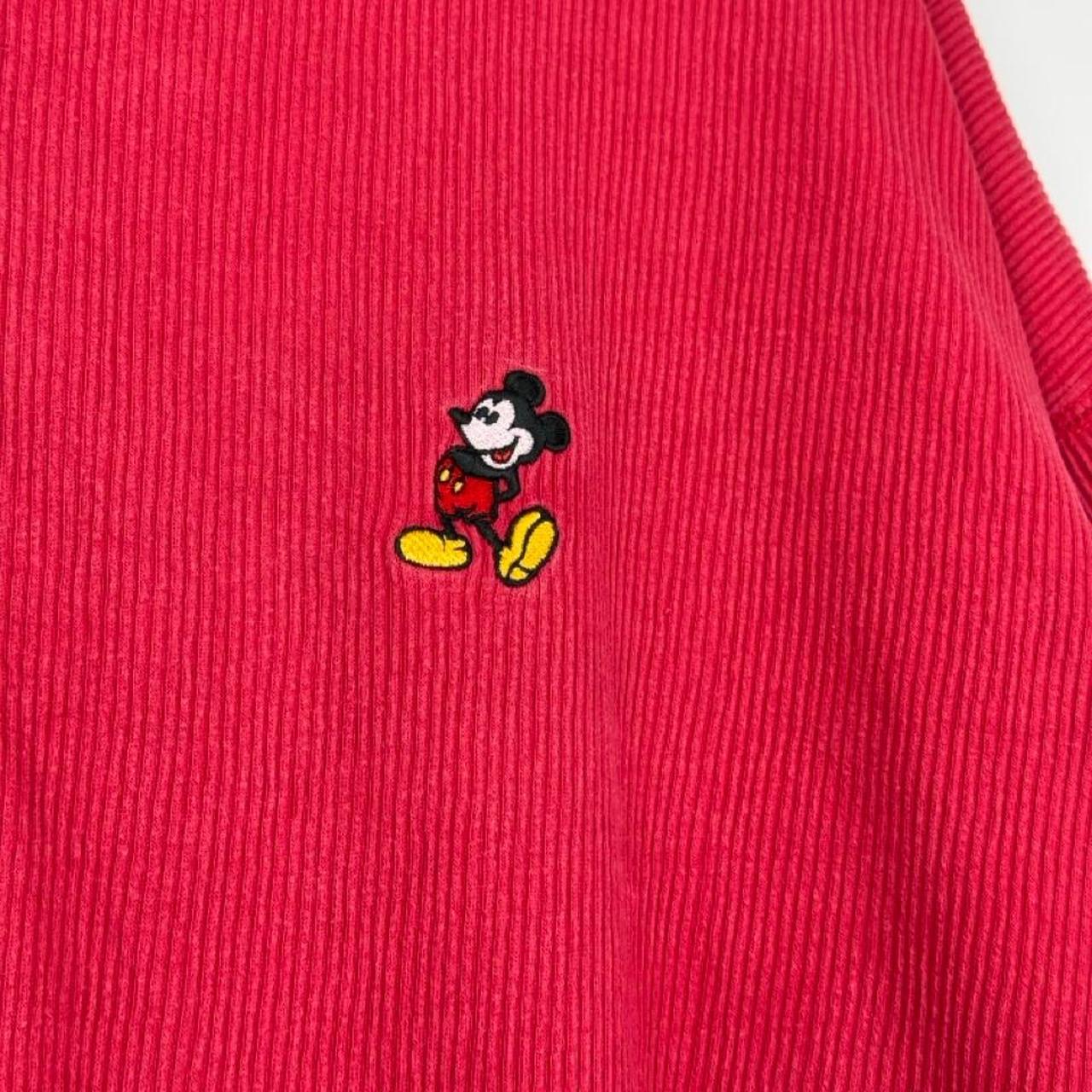 Vintage 90s Mickey Mouse Embroidered Button T Shirt (XXXL)