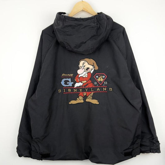 Vintage 00s Grumpy Disneyland Embroidered Black Jacket (L)