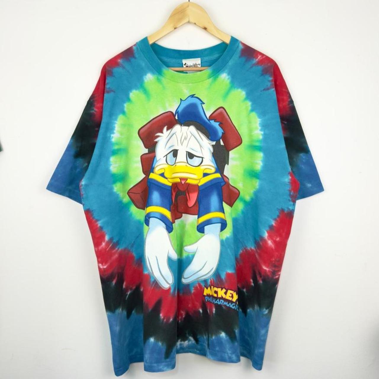 Vintage 00s Donald Duck Mickey's PhilHarmagic Tie Dye T Shirt (XL)