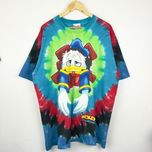 Vintage 00s Donald Duck Mickey's PhilHarmagic Tie Dye T Shirt (XL)