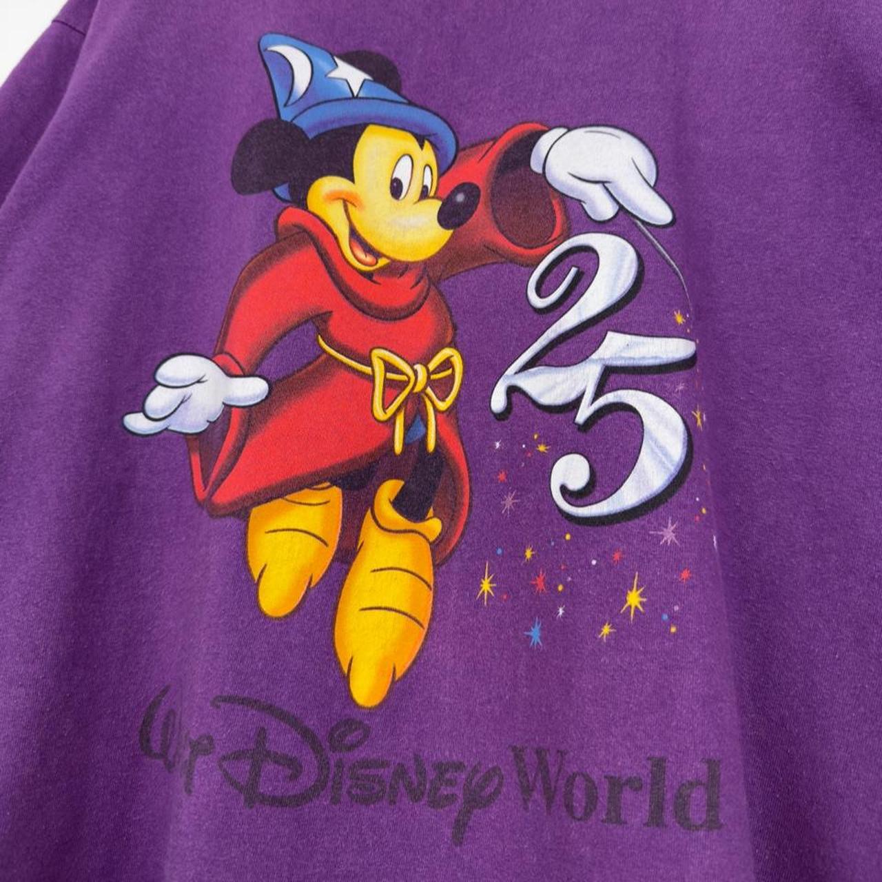 Vintage 90s Disney World 25th Anniversary Mickey Purple T Shirt (L)