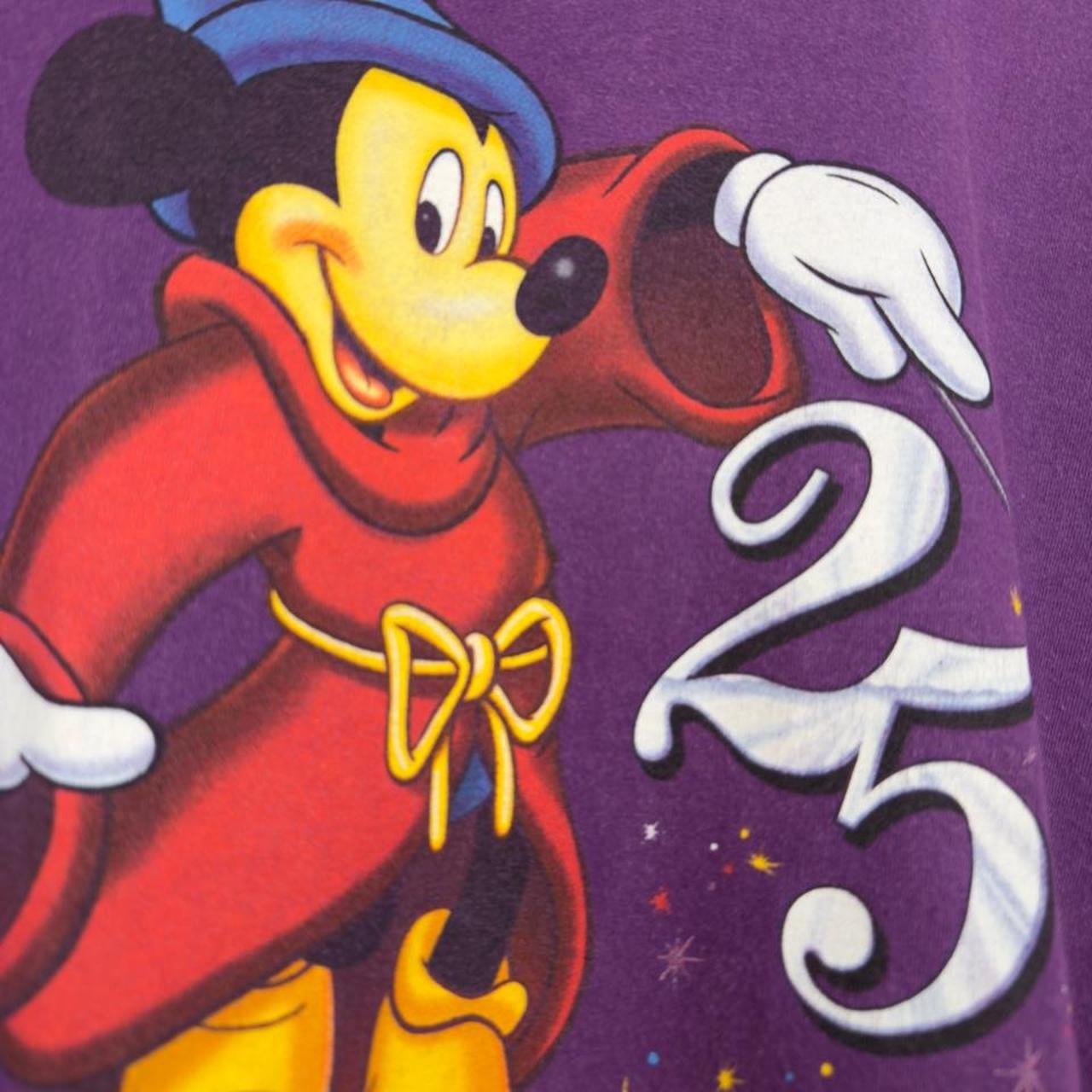 Vintage 90s Disney World 25th Anniversary Mickey Purple T Shirt (L)