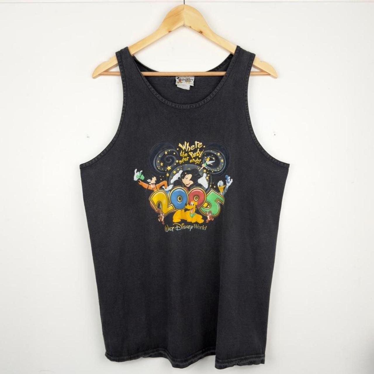 Vintage 2005 Mickey & Friends Disney World Black Vest Tank Top (L)