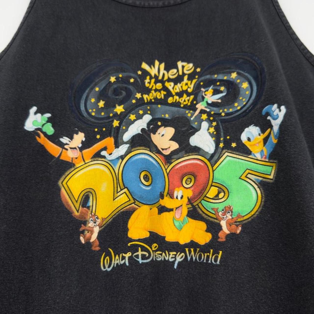 Vintage 2005 Mickey & Friends Disney World Black Vest Tank Top (L)