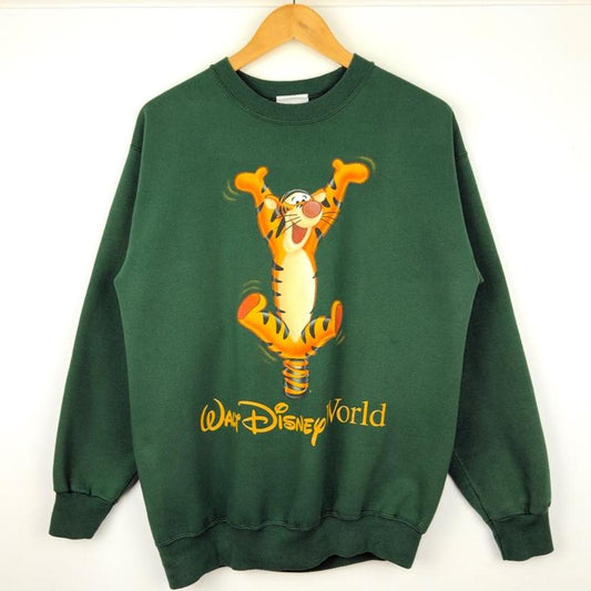 Vintage 00s Tigger Walt Disney World Green Sweatshirt (M)