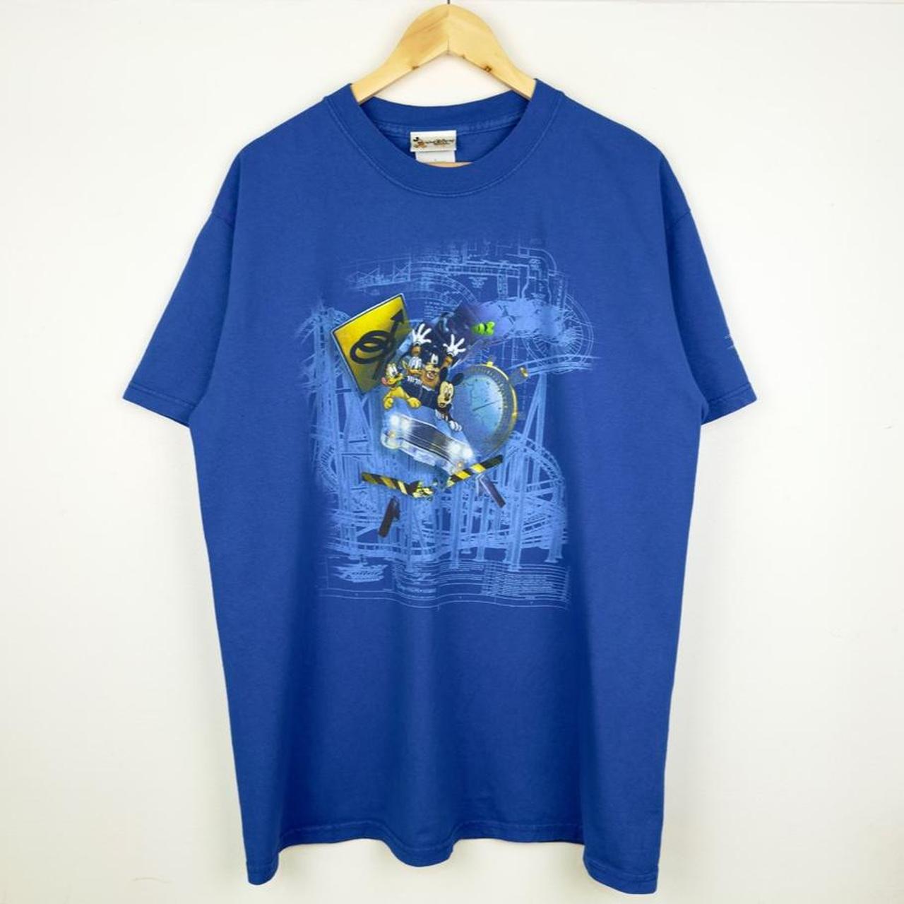 Vintage 00s Rock 'N' Rollercoaster Disney MGM Studios Blue T Shirt (L)