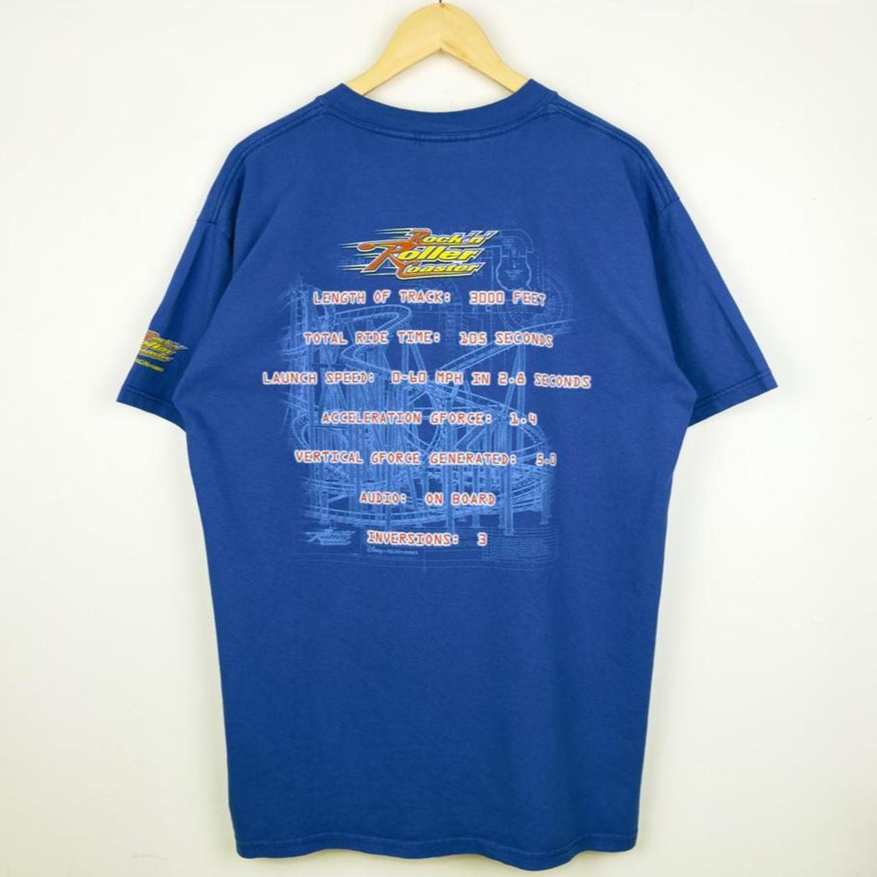 Vintage 00s Rock 'N' Rollercoaster Disney MGM Studios Blue T Shirt (L)