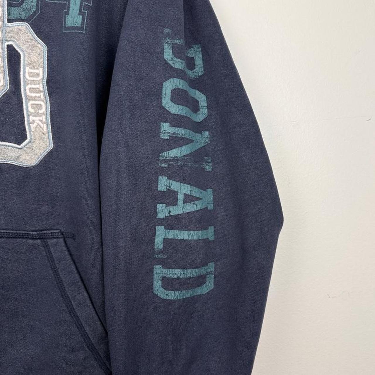 Donald Duck Disneyland Embroidered 2000s Navy Blue Hoodie (S/M)