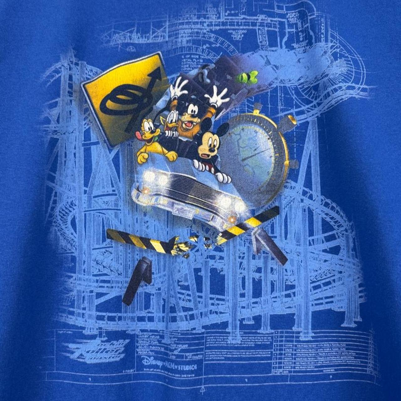 Vintage 00s Rock 'N' Rollercoaster Disney MGM Studios Blue T Shirt (L)