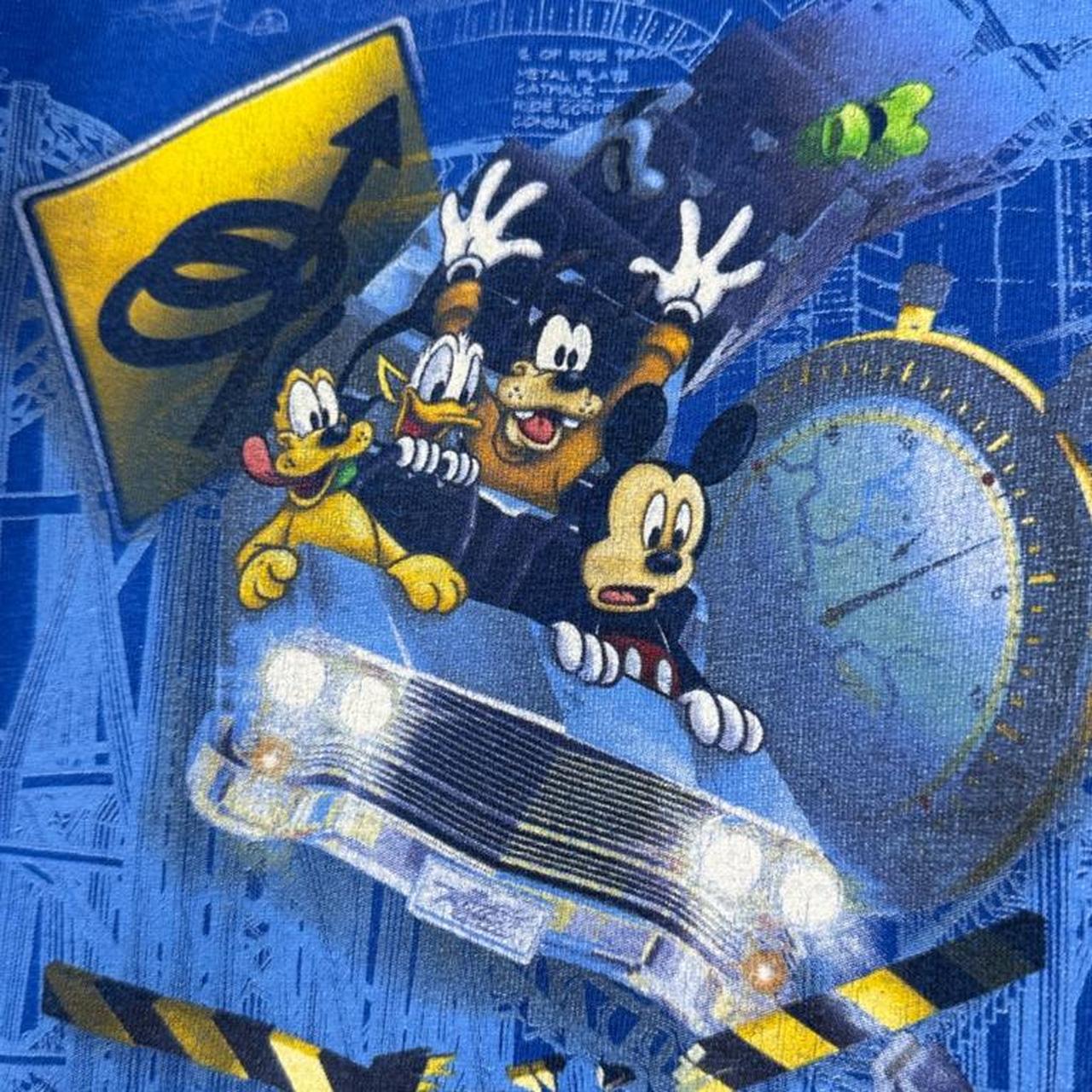 Vintage 00s Rock 'N' Rollercoaster Disney MGM Studios Blue T Shirt (L)