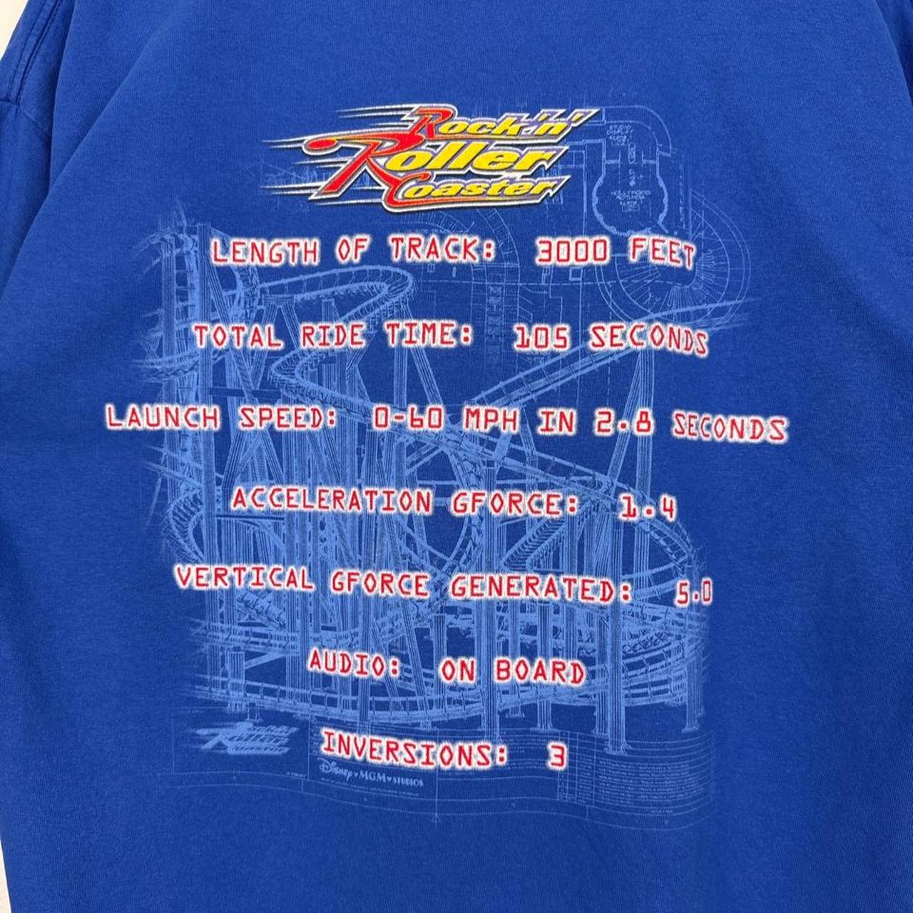 Vintage 00s Rock 'N' Rollercoaster Disney MGM Studios Blue T Shirt (L)