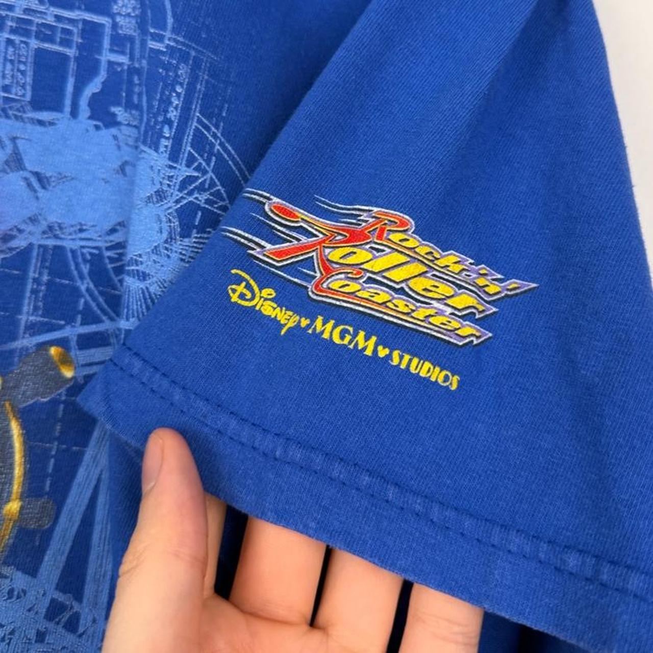 Vintage 00s Rock 'N' Rollercoaster Disney MGM Studios Blue T Shirt (L)
