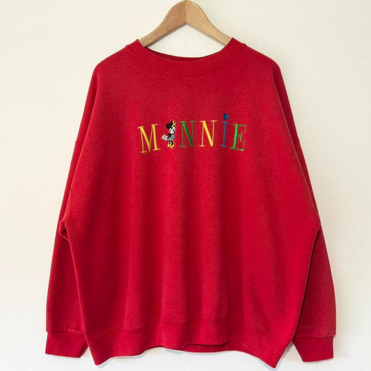 Vintage Minnie Spell Out Embroidered 90s Sweatshirt (XXL)