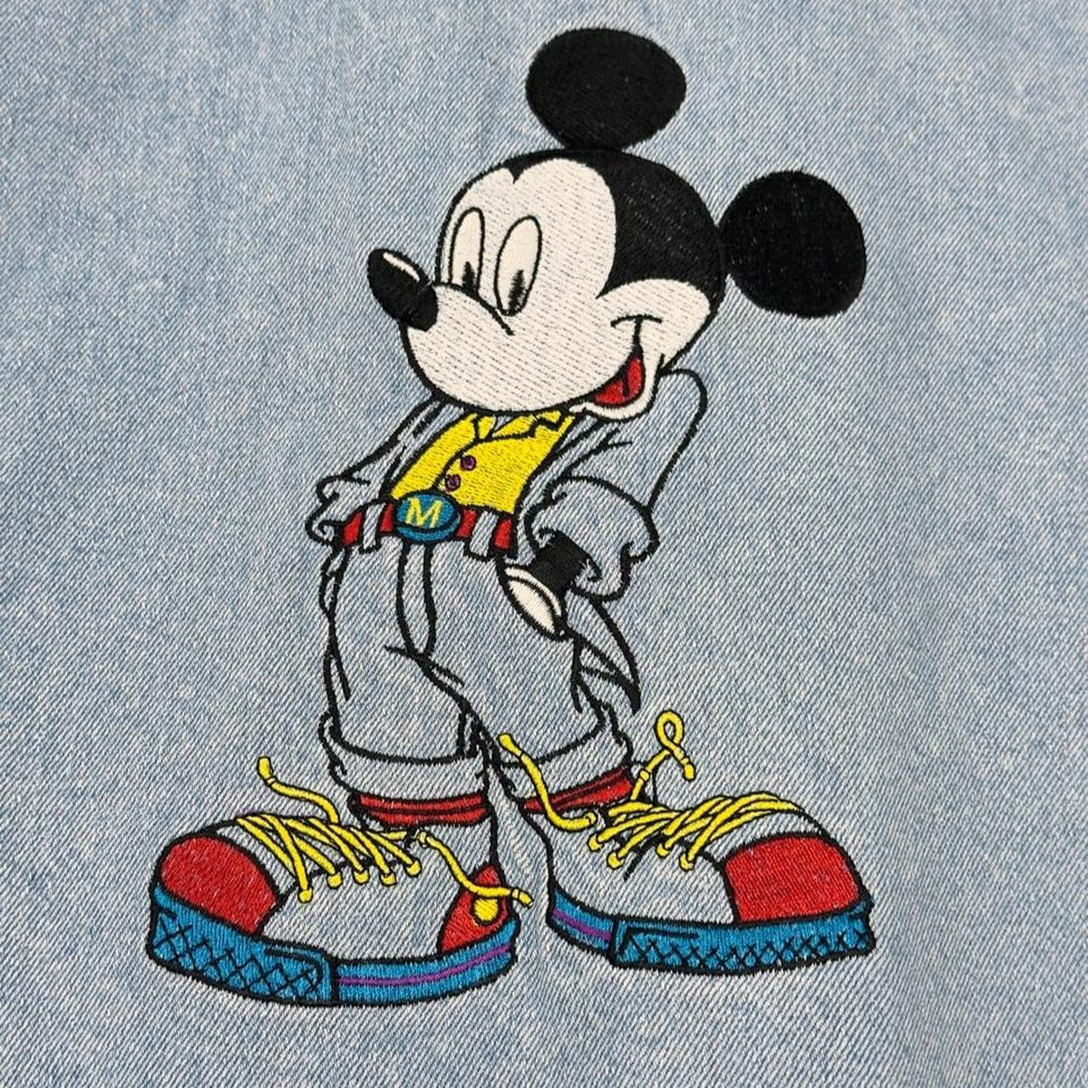 Vintage 90s Mickey Mouse Embroidered Denim Vest ()
