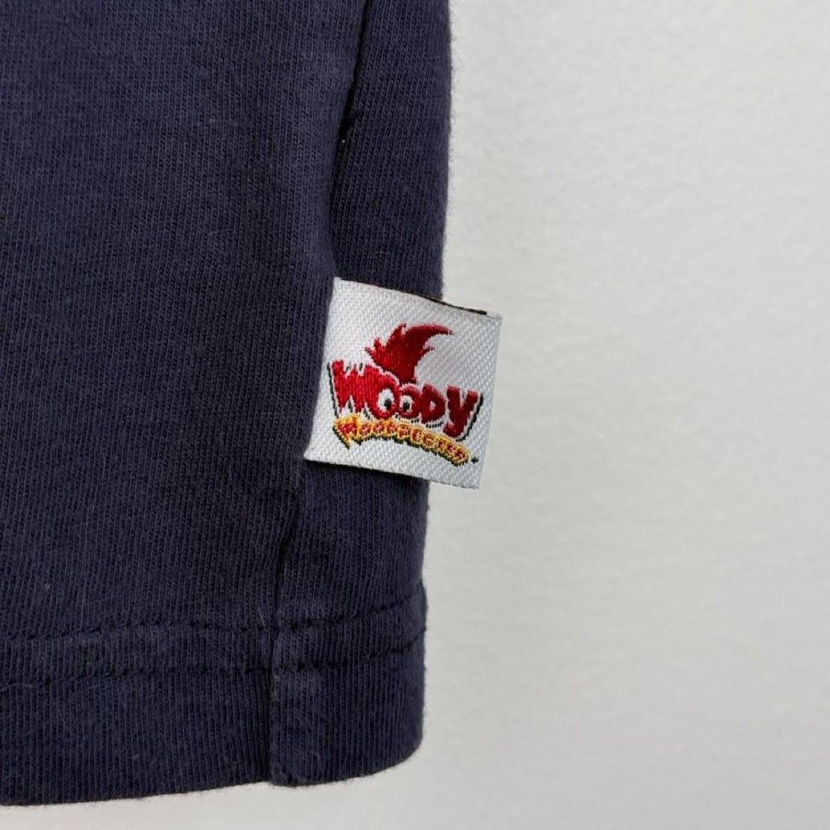 Vintage 00s Woody Woodpecker Universal Studios Embroidered Navy T Shirt (S)