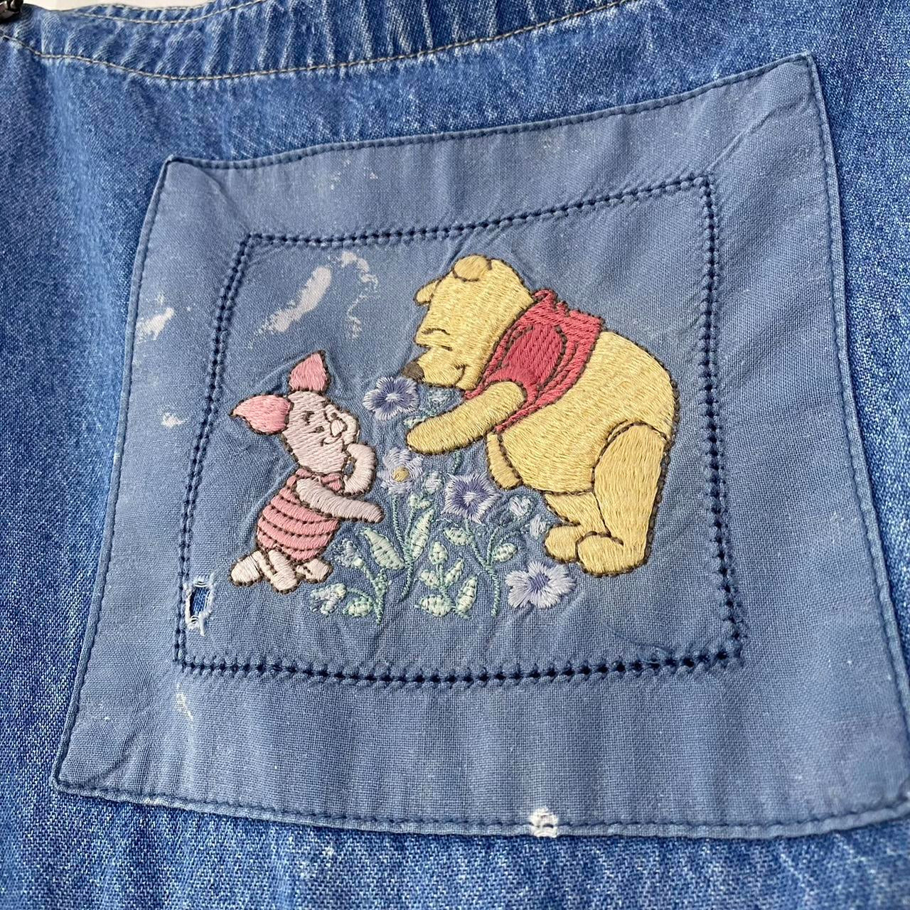 Vintage Pooh & Friends Embroidered Shorts Dungarees (XXL)